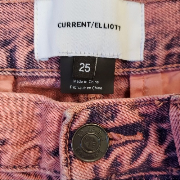 Current/Elliot The Confidant Stonewash Acid Pink Cropped Trouser Jeans Size 25 - Picture 11 of 12